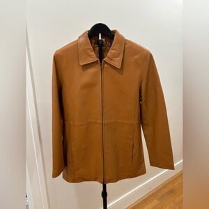 637. 100% LEATHER! Tan Leather Jacket